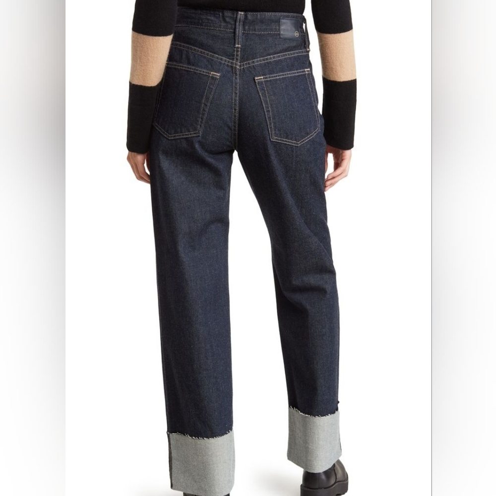 AG tomas High Rise Baggy straight jean in moonrise Cuffed Hem Size 28 New Nwt - Picture 6 of 10